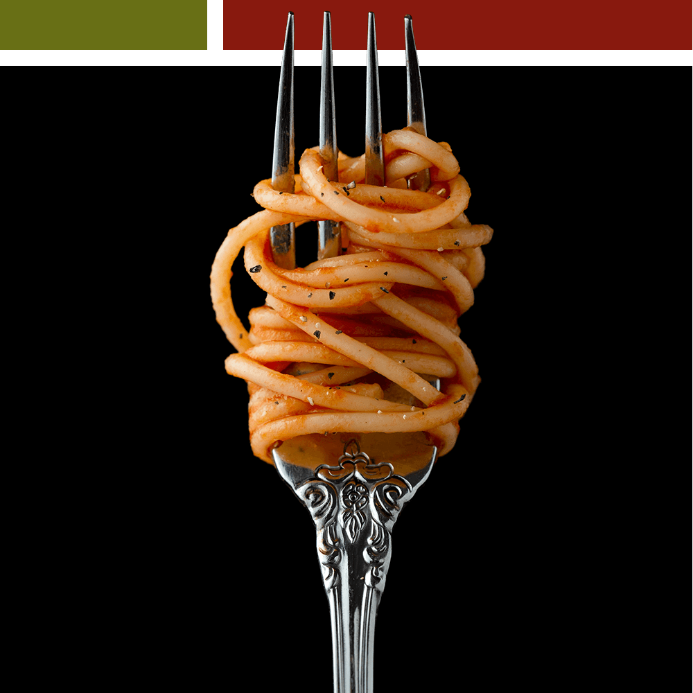 fork with spaghetti on it