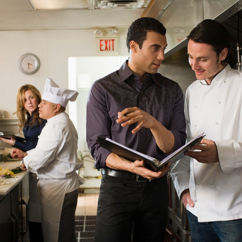 chefs discussing strategies
