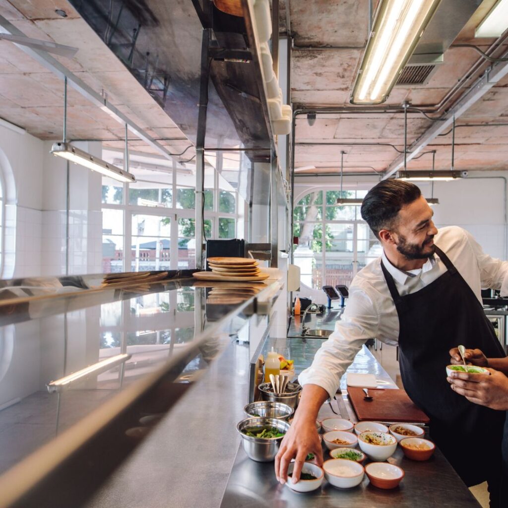 chef in commercial kitchen