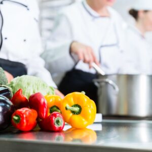 making food in kitchen