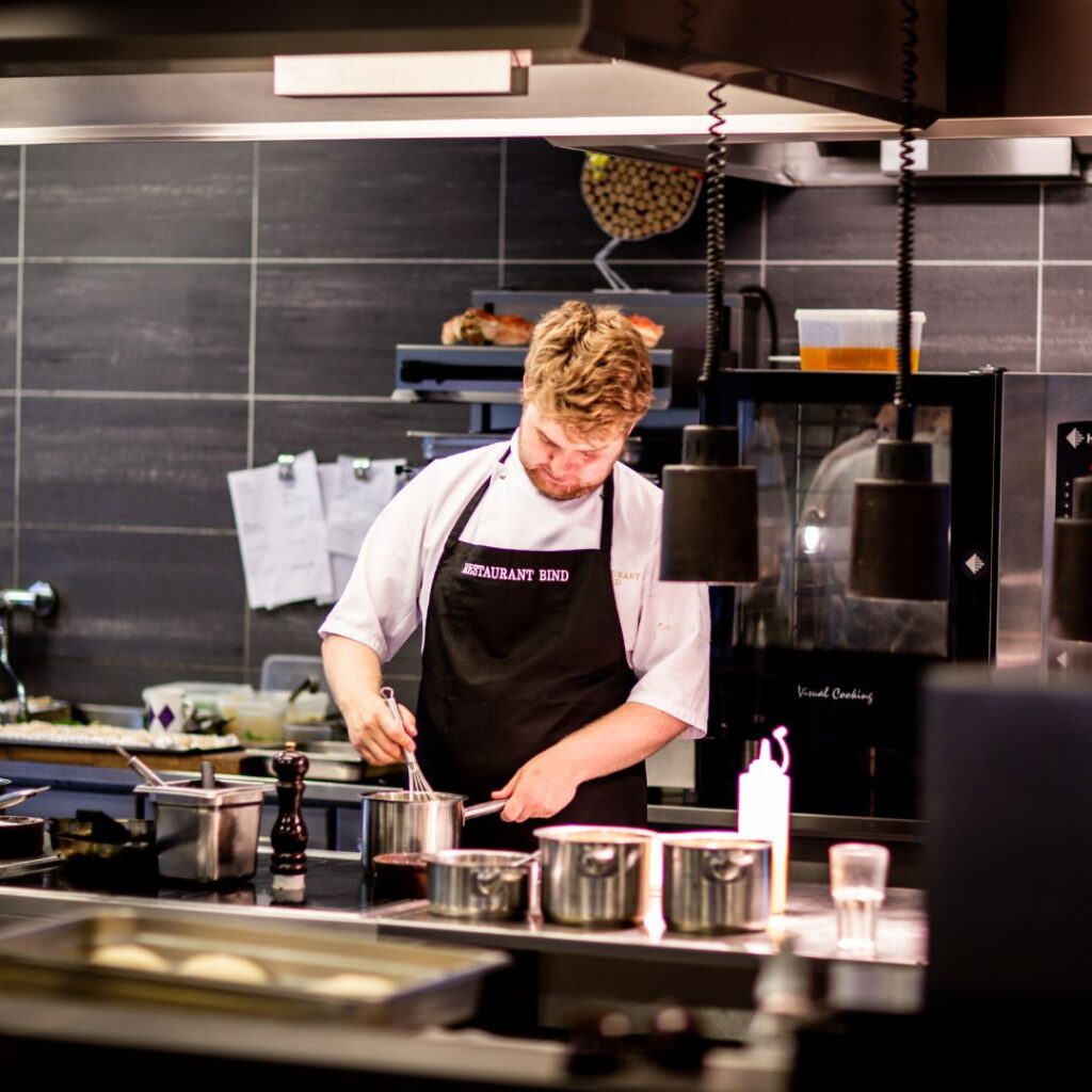 chef in commercial kitchen