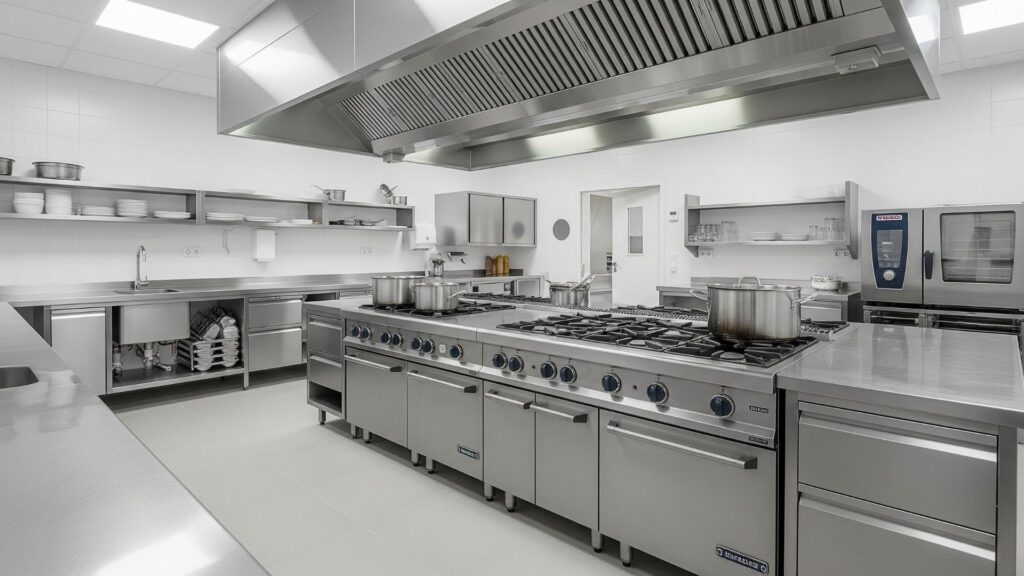 modern and spacious commercial kitchen available for rent